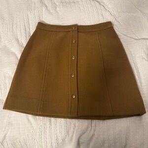 Madewell snap front mini skirt in chestnut
